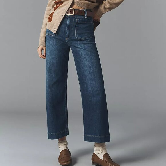 Maeve The Colette Crop High-Rise Wide-Leg Jeans Size 33 - Picture 1 of 11